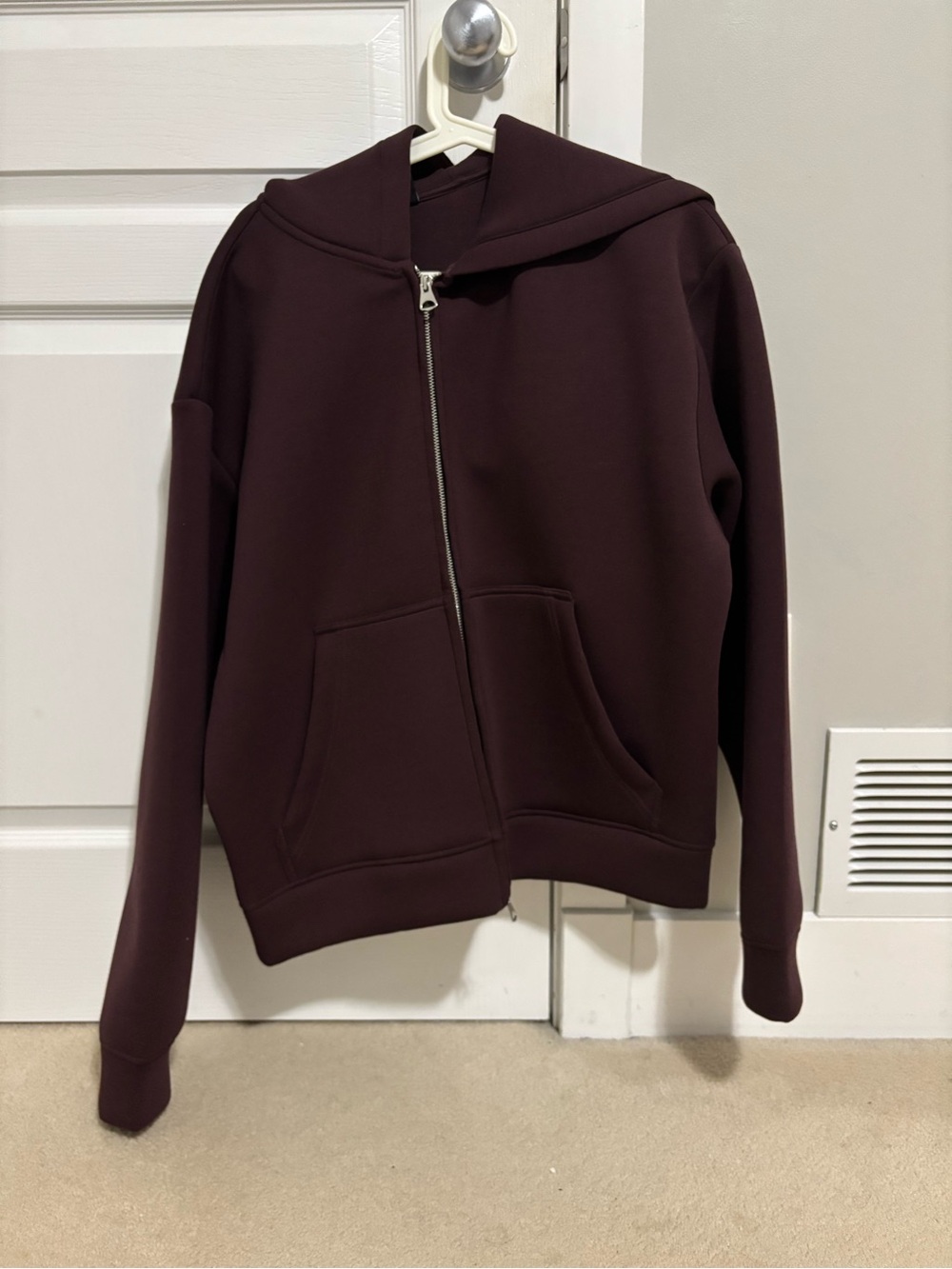 H&M Men's Full-Zip Hooded Jacket - Dark Burgundy